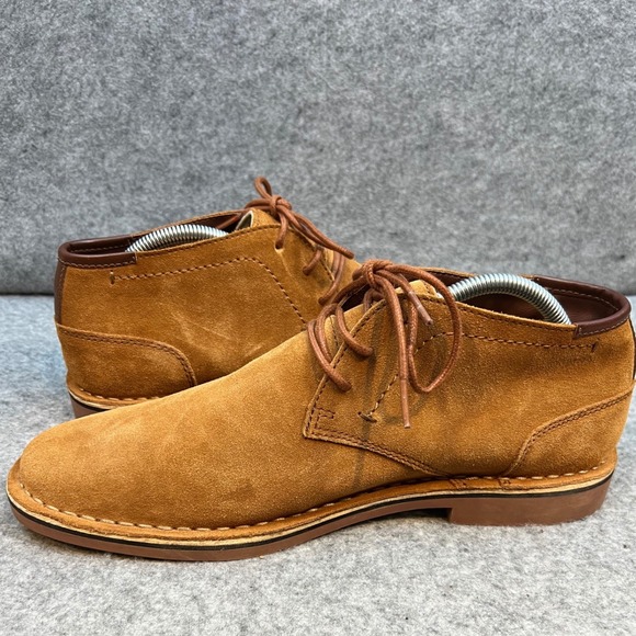 Kenneth Cole REACTION Mens Brown Suede Chukka Boots Lace Up Ankle Boots Sz 10.5